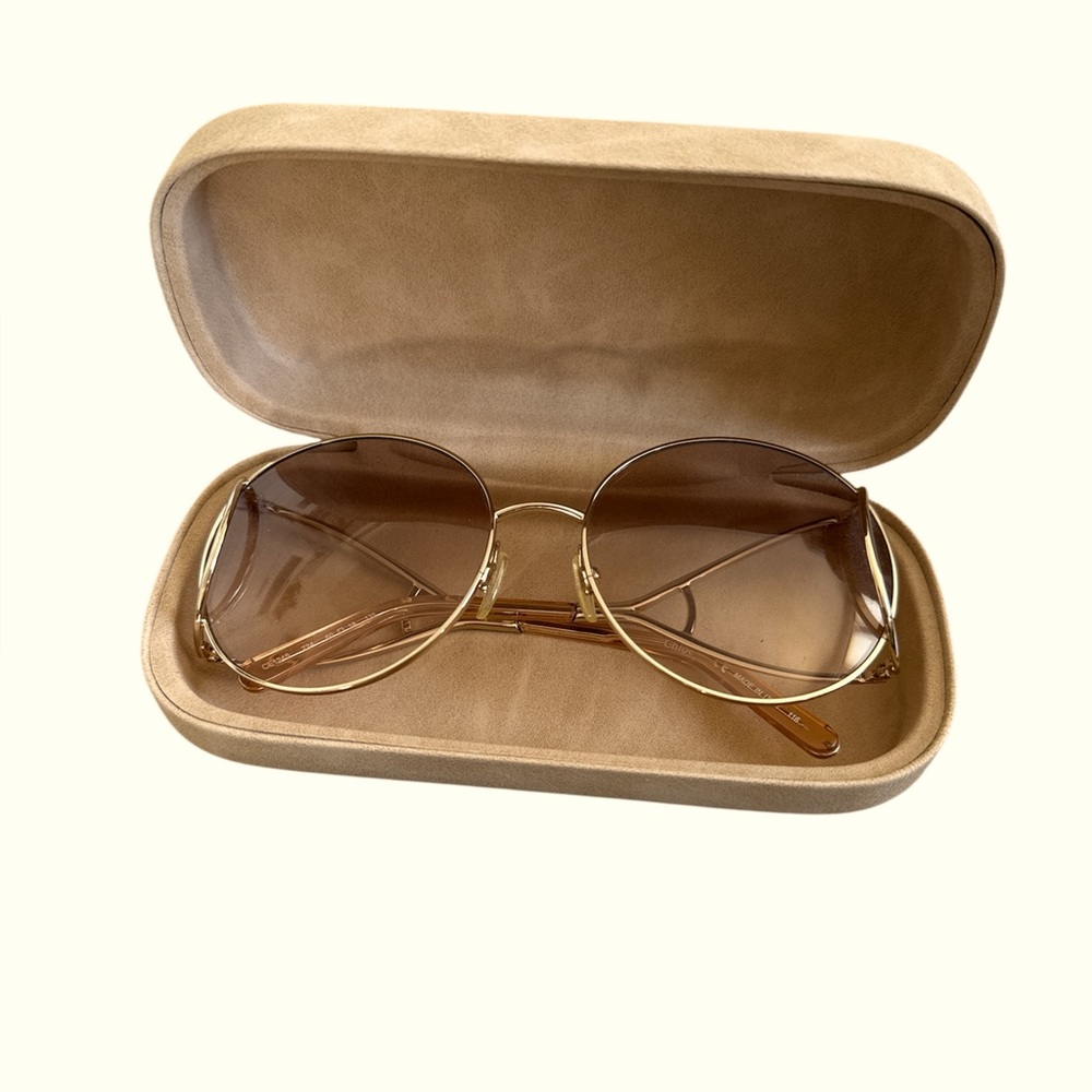 Chloe - Gold Round Sunglasses